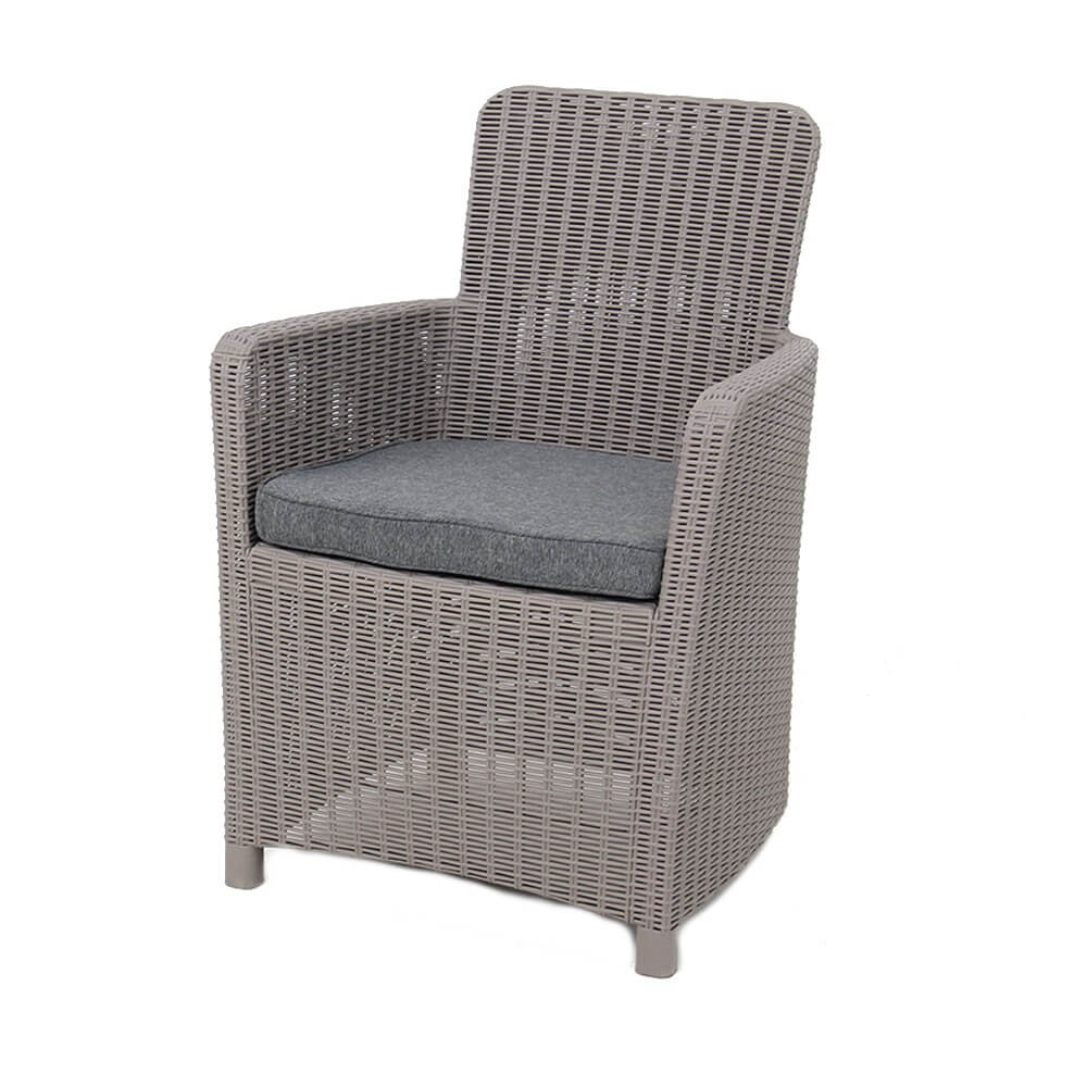 Outdoor Rattan Effect Dining Chair in Grey - Outdoor Rattan Effect Dining Chair Grey